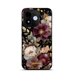 Lesklý kryt na mobil Xiaomi Redmi Note 17 - Mobiwear Glossy G169G, zlatavé kvítky
