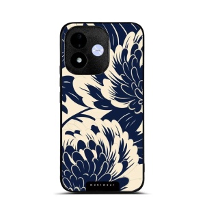 Lesklý kryt na mobil Xiaomi Redmi Note 17 - Mobiwear Glossy GA40G, modré a béžové květy