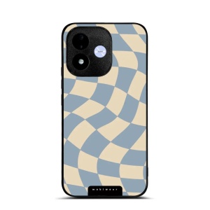 Lesklý kryt na mobil Xiaomi Redmi Note 17 - Mobiwear Glossy GA59G, modrá a béžová šachovnice