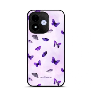 Lesklý kryt na mobil Xiaomi Redmi Note 17 - Mobiwear Glossy GP77G, fialoví motýlci