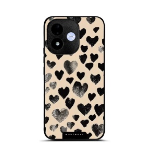 Lesklý kryt na mobil Xiaomi Redmi Note 17 - Mobiwear Glossy GA51G, černá srdíčka