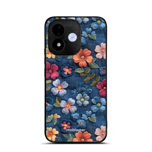 Lesklý kryt na mobil Xiaomi Redmi Note 17 - Mobiwear Glossy GB05G, květiny na denimu