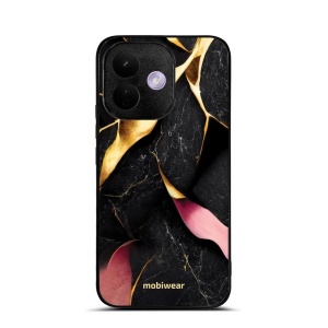 Lesklý kryt na mobil Xiaomi Redmi Note 17 Pro - Mobiwear Glossy G021G, černý a zlatavý mramor