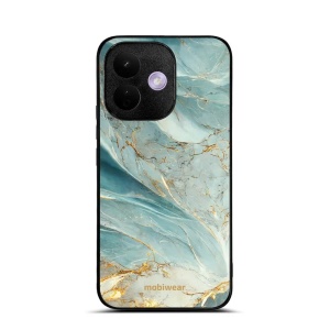 Lesklý kryt na mobil Xiaomi Redmi Note 17 Pro - Mobiwear Glossy G022G, zelenkavý a zlatavý mramor