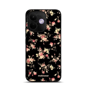 Lesklý kryt na mobil Xiaomi Redmi Note 17 Pro - Mobiwear Glossy G039G, květy na černé