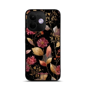 Lesklý kryt na mobil Xiaomi Redmi Note 17 Pro - Mobiwear Glossy G171G, zlatavé lístky a květy