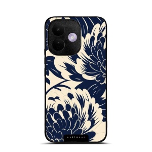 Lesklý kryt na mobil Xiaomi Redmi Note 17 Pro - Mobiwear Glossy GA40G, modré a béžové květy