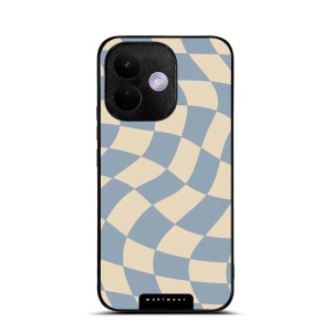 Lesklý kryt na mobil Xiaomi Redmi Note 17 Pro - Mobiwear Glossy GA59G, modrá a béžová šachovnice