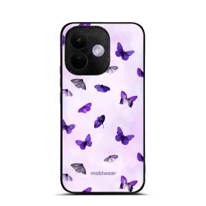 Lesklý kryt na mobil Xiaomi Redmi Note 17 Pro - Mobiwear Glossy GP77G, fialoví motýlci