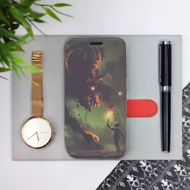 Flipové pouzdro Mobiwear - OnePlus Nord 3 5G - VA08P Příšera a kluk s pochodní