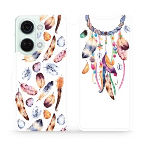 Flipové pouzdro Mobiwear - OnePlus Nord 3 5G - M003S Lapač a barevná pírka