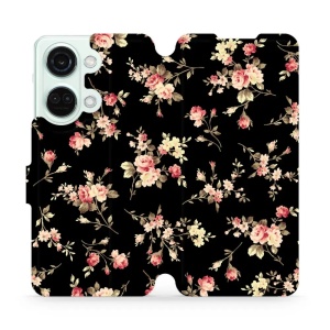 Flipové pouzdro Mobiwear - OnePlus Nord 3 5G - VD02S Květy na černé