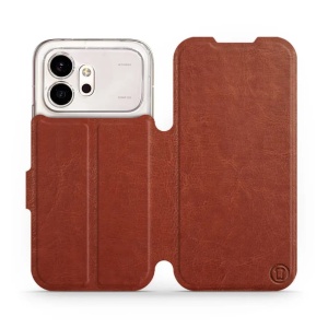 Flip pouzdro na mobil Honor 600 - Mobiwear hnědé a šedé