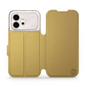 Flip pouzdro na mobil Honor 600 - Mobiwear zlatavé a šedé