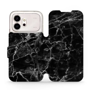 Flip pouzdro na mobil Honor 600 - Mobiwear V056P, černý mramor