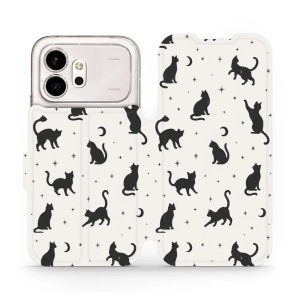 Flip pouzdro na mobil Honor 600 - Mobiwear V162S, noční kočičky