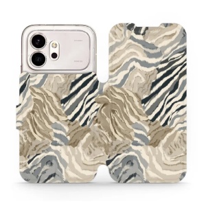 Flip pouzdro na mobil Honor 600 - Mobiwear V168S, pruhovaná malba