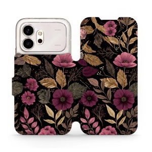 Flip pouzdro na mobil Honor 600 - Mobiwear V170S, fialová kvítka