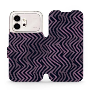 Flip pouzdro na mobil Honor 600 - Mobiwear VA55S, fialové klikyháky
