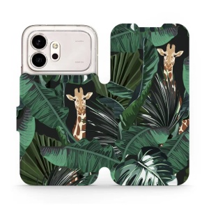 Flip pouzdro na mobil Honor 600 - Mobiwear VP06P, žirafky