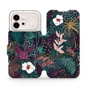 Flip pouzdro na mobil Honor 600 - Mobiwear VP13S, temná flóra