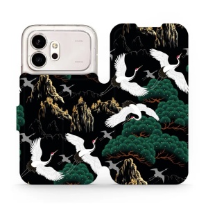 Flip pouzdro na mobil Honor 600 - Mobiwear VP16S, jeřábi