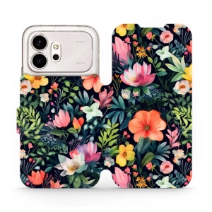 Flip pouzdro na mobil Honor 600 - Mobiwear VP48S, pestré kvítky