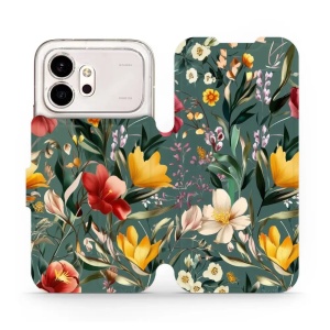 Flip pouzdro na mobil Honor 600 - Mobiwear VP71S, na zelené louce