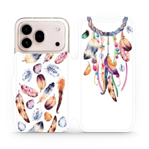 Flip pouzdro na mobil Honor 600 Pro - Mobiwear M003S, lapač a barevná pírka