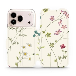 Flip pouzdro na mobil Honor 600 Pro - Mobiwear MD03S, tenké rostlinky s květy