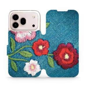 Flip pouzdro na mobil Honor 600 Pro - Mobiwear MD05P, džínové květy