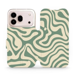 Flip pouzdro na mobil Honor 600 Pro - Mobiwear VA57S, zelené a béžové zkrouceniny