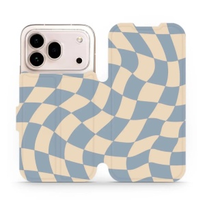 Flip pouzdro na mobil Honor 600 Pro - Mobiwear VA59S, modrá a béžová šachovnice