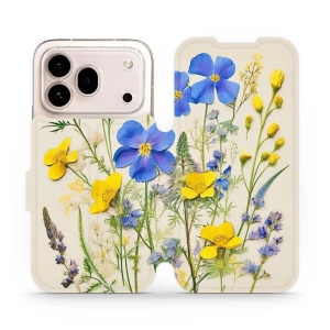 Flip pouzdro na mobil Honor 600 Pro - Mobiwear VP41S, modré a žluté kvítky
