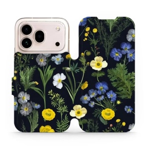 Flip pouzdro na mobil Honor 600 Pro - Mobiwear VP47S, kvítky v černé