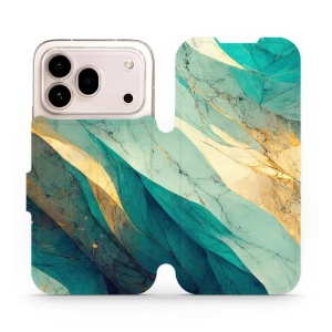 Flip pouzdro na mobil Honor 600 Pro - Mobiwear VP37S, zlatavý a zelenkavý mramor