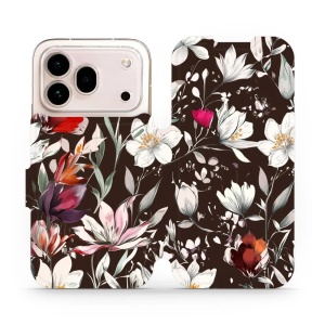 Flip pouzdro na mobil Honor 600 Pro - Mobiwear VP72S, květy na hnědé