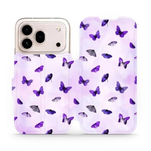 Flip pouzdro na mobil Honor 600 Pro - Mobiwear VP76S, fialoví motýlci