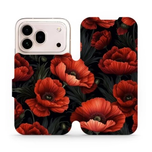 Flip pouzdro na mobil Honor 600 Pro - Mobiwear VP45S, temné červené květy