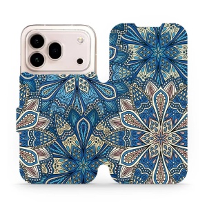 Flip pouzdro na mobil Honor 600 Pro - Mobiwear V108P, modré mandala květy