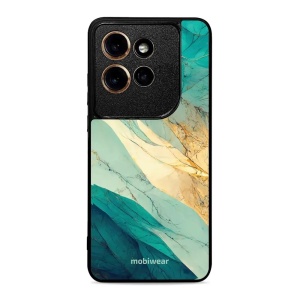 Lesklý kryt na mobil Motorola Edge 60 Neo - Mobiwear Glossy G024G, zlatavý a zelenkavý mramor