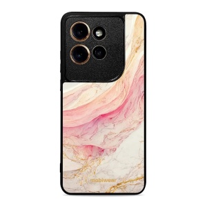 Lesklý kryt na mobil Motorola Edge 60 Neo - Mobiwear Glossy G027G, růžový a zlatavý mramor