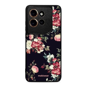 Lesklý kryt na mobil Motorola Edge 60 Neo - Mobiwear Glossy G040G, růže na černé
