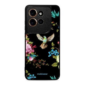 Lesklý kryt na mobil Motorola Edge 60 Neo - Mobiwear Glossy G041G, ptáček a květy