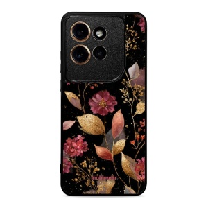 Lesklý kryt na mobil Motorola Edge 60 Neo - Mobiwear Glossy G171G, zlatavé lístky a květy