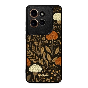 Lesklý kryt na mobil Motorola Edge 60 Neo - Mobiwear Glossy G174G, béžová a oranžová kvítka