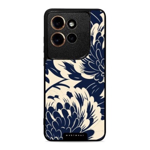Lesklý kryt na mobil Motorola Edge 60 Neo - Mobiwear Glossy GA40G, modré a béžové květy