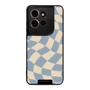 Lesklý kryt na mobil Motorola Edge 60 Neo - Mobiwear Glossy GA59G, modrá a béžová šachovnice