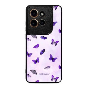 Lesklý kryt na mobil Motorola Edge 60 Neo - Mobiwear Glossy GP77G, fialoví motýlci