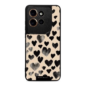 Lesklý kryt na mobil Motorola Edge 60 Neo - Mobiwear Glossy GA51G, černá srdíčka